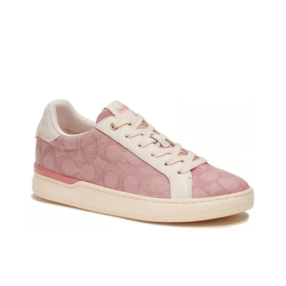 Coach Women's Pink and Cream Sneakers